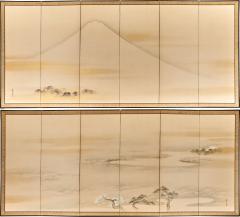 Pair of Japanese Six Panel Screens Mt Fuji and Countryside - 3933969