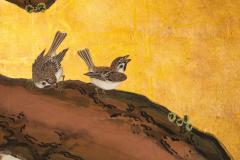 Pair of Japanese Six Panel Screens Venerable Pines with Naruko Clackers  - 4487147