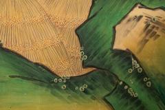 Pair of Japanese Six Panel Screens Venerable Pines with Naruko Clackers  - 4487148