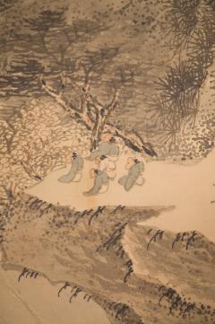 Pair of Japanese Two Panel Screens Exaggerated Mountain Landscape - 2729062