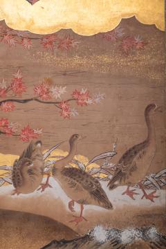 Pair of Japanese Two Panel Screens Rabbits and Geese in Autumn - 3015714