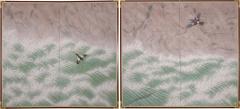 Pair of Japanese Two Panel Screens Rocky Coast - 4203703
