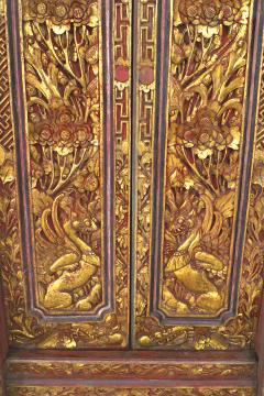Pair of Javanese Red and Giltwood Temple Doors - 2787138