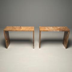 Pair of Jean Michel Frank Style Parchment Consoles Sofa Tables Contemporary - 3402694