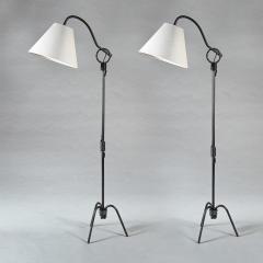 Pair of Jean Roy re Adjustable Iron Floor Lamp 1940 - 3947028