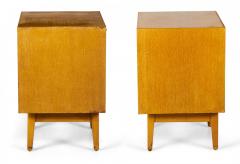 Pair of Jens Risom American Mid Century Blond Oak Bedside Table Commodes - 4634060