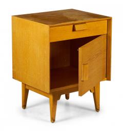 Pair of Jens Risom American Mid Century Blond Oak Bedside Table Commodes - 4634068