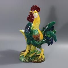 Pair of Jerome Massier Hen Rooster Vases - 3894881