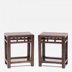 Pair of Jia Zhen Beech Half Stools - 4186523