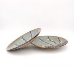 Pair of Karatsu Stoneware Dinner Plates Japan circa 1920 - 3290686