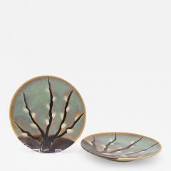 Pair of Karatsu Stoneware Dinner Plates Japan circa 1920 - 3292027