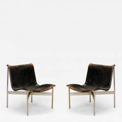 Pair of Katavolos Littell Kelley for Laverne Mid Century Chrome and Leather S - 4649573