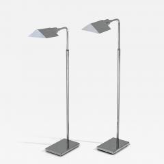 Pair of Koch Lowy Chrome Floor Lamps - 2987877
