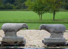 Pair of Korean Stone Rams - 3724874