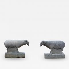 Pair of Korean Stone Rams - 3728501