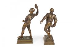 Pair of L Guillemin Bronze Sports Figures - 4657781