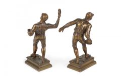 Pair of L Guillemin Bronze Sports Figures - 4657782