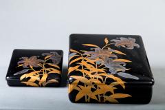 Pair of Lacquer on Wood Pillow Shaped Boxes - 4033571