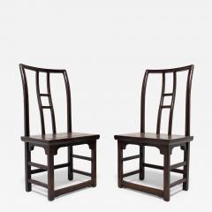 Pair of Lacquered Tall Back Chairs - 4196665