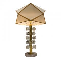 Pair of Lamps Geometric Shade and Murano Cubes - 4026426