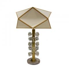 Pair of Lamps Geometric Shade and Murano Cubes - 4026439