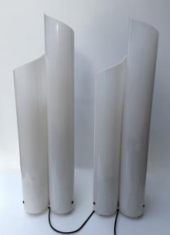 Pair of Lamps Methacrylate White Lucite Leaves Italy 1970s - 4417279