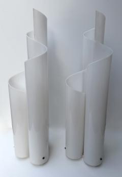 Pair of Lamps Methacrylate White Lucite Leaves Italy 1970s - 4417280