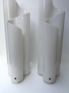 Pair of Lamps Methacrylate White Lucite Leaves Italy 1970s - 4417281