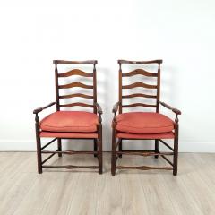 Pair of Lancashire Oak Dining Chairs England circa 1820 and later - 3517877