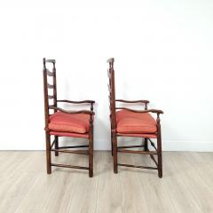 Pair of Lancashire Oak Dining Chairs England circa 1820 and later - 3517881