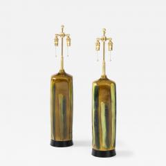 Pair of Large 1960 s Italian Glazed Ceramic Lamps  - 4229878