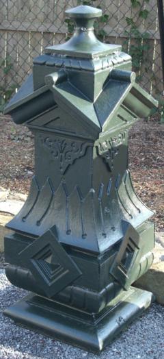 Pair of Large 19th Century Cast Iron NYC Brownstone Newel Posts - 104045