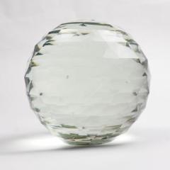 Pair of Large 19th Century Victorian Faceted Cut Glass Ball Paperweights - 2065712