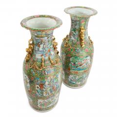 Pair of Large Antique Chinese Canton Famille Rose Porcelain Vases - 4705976