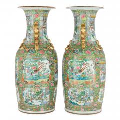 Pair of Large Antique Chinese Canton Famille Rose Porcelain Vases - 4705978