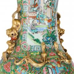Pair of Large Antique Chinese Canton Famille Rose Porcelain Vases - 4705982