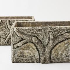 Pair of Large Antique French Faux Bois Planters - 4518135