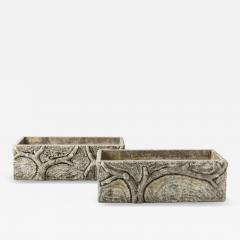 Pair of Large Antique French Faux Bois Planters - 4520552