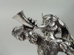 Pair of Large Antique German Silver Renaissance Hunting Figures - 3754016