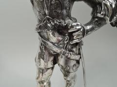 Pair of Large Antique German Silver Renaissance Hunting Figures - 3754025