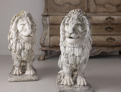 Pair of Large Antique Italian Concrete Lions - 2609959