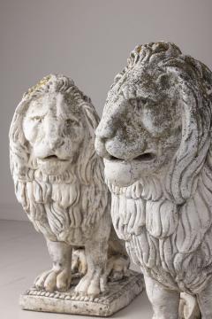 Pair of Large Antique Italian Concrete Lions - 2609961