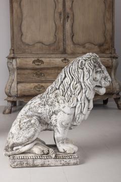 Pair of Large Antique Italian Concrete Lions - 2609964