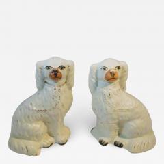 Pair of Large Antique Staffordshire Pottery King Charles Spaniels - 2259269