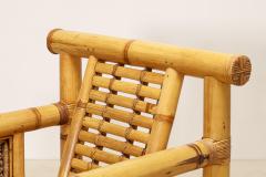 Pair of Large Bamboo Pagode Lounge Armchairs - 4331161