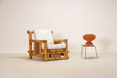 Pair of Large Bamboo Pagode Lounge Armchairs - 4331165