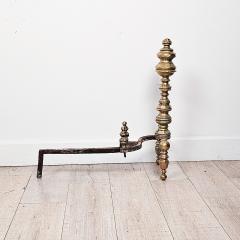 Pair of Large Brass and Iron Andirons circa 1850 - 3290655