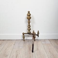 Pair of Large Brass and Iron Andirons circa 1850 - 3290656