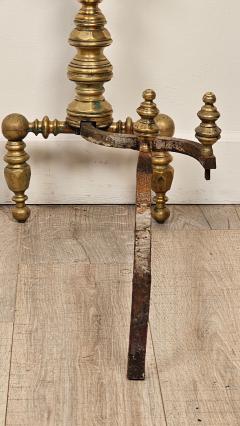 Pair of Large Brass and Iron Andirons circa 1850 - 3290657