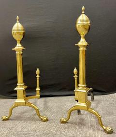 Pair of Large Bronze Georgian Style Andirons - 2955247